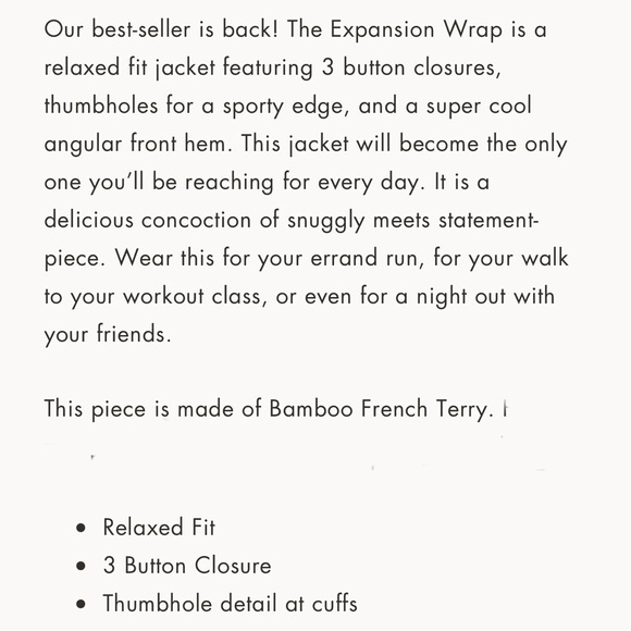 Tonic Active Expansion Wrap - Picture 2 of 7